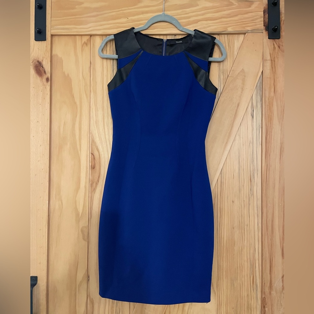 Tahari Royal Blue and Black Mini Dress
